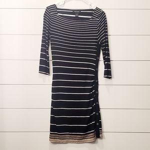 White House Black Market Striped Fitted Dress S
